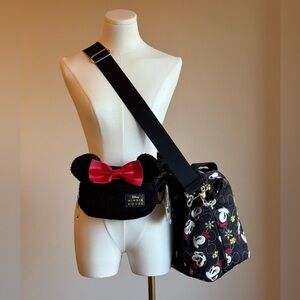 Disney  3 Pc Set Travel Tote, Sherpa Belt bag & Luggage Tag